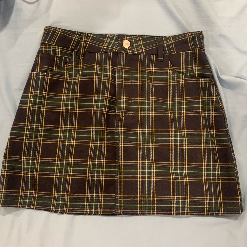 Forever 21 Navy & Blue Plaid Mini Skirt